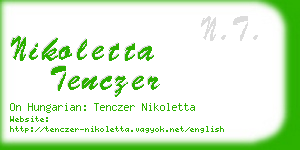 nikoletta tenczer business card